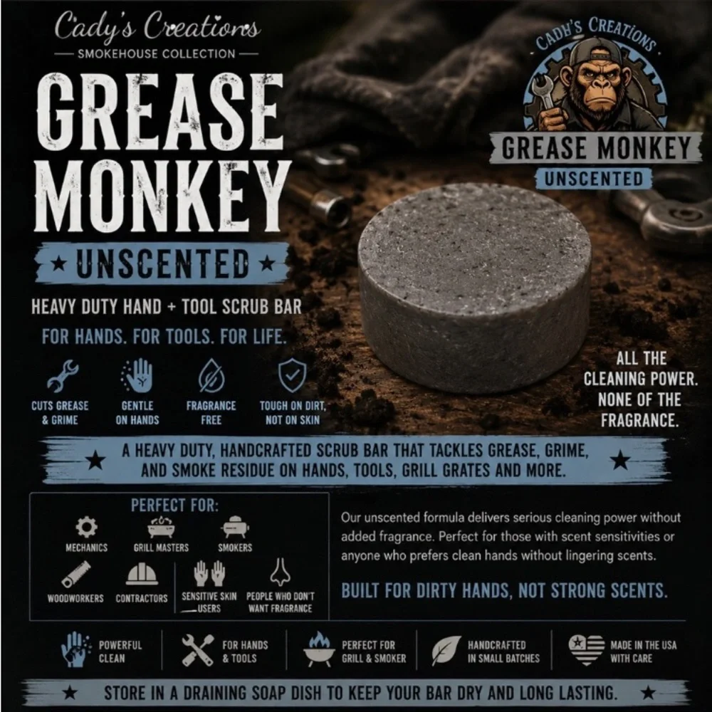 Grease Monkey Unscented Heavy Duty Hand & Tool Scrub Bar Mechanics Ranchers Farm